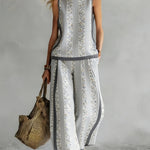Ruby | Retro Print Top & Trouser Set