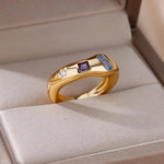 Cosmic Gemstone Chunky Band Rings