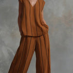 Paige | Striped Top & Wide-Leg Pants Set