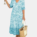 Odessa | Elegant Floral Dress with V-Neck