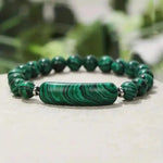 Gemstone Bar Beaded Stretch Bracelet