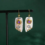 Bohemian Three Tone Gemstone Earrings