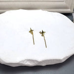 Sterling Silver Gold Star Chain Earrings