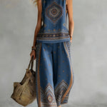 Ruby | Retro Print Top & Trouser Set