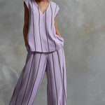 Paige | Striped Top & Wide-Leg Pants Set