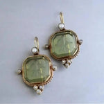 Elegant Vintage Geometric Pearl Pendant Drop Earrings