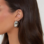 Polished Silver Oval Earrings