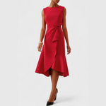 Evie | Draped Asymmetric Midi Dress