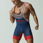 Men's Stretch Fit Gym & Running Anti-Odor Seamless Wrestling Singlet Bodysuit