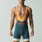 Men's Stretch Fit Gym & Running Anti-Odor Seamless Wrestling Singlet Bodysuit