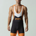Men's Stretch Fit Gym & Running Anti-Odor Seamless Wrestling Singlet Bodysuit