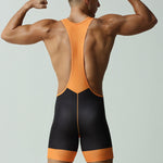 Men's Stretch Fit Gym & Running Anti-Odor Seamless Wrestling Singlet Bodysuit