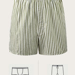 Men's Thin Loungewear Pants Loose Striped Breathable Shorts