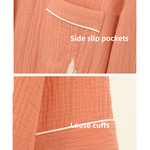 Double-layered Crepe 100% Cotton Solid Color Couple Pajamas Set