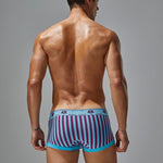 3 Pack Men's Snug Fit Trendy Striped Design Sporty Cut Cooling Airflow Trunks