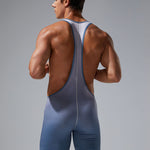 Men's Skin-Friendly Sporty Cut Body-Contouring Fit Wrestling Singlet Bodysuit