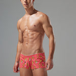 2 Pack Men's Low-Rise Cotton Boxer Shorts with Playful Print