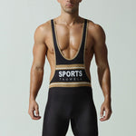 Men's Soft-Touch Solid Color Movement-Friendly Zero-Irritation Wrestling Singlet Bodysuit
