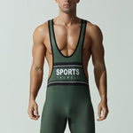 Men's Soft-Touch Solid Color Movement-Friendly Zero-Irritation Wrestling Singlet Bodysuit