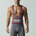 Men's Soft-Touch Solid Color Movement-Friendly Zero-Irritation Wrestling Singlet Bodysuit