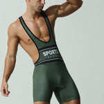 Men's Soft-Touch Solid Color Movement-Friendly Zero-Irritation Wrestling Singlet Bodysuit