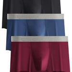 3 Pack Men's Solid Color Lightweight Comfortable Breathable Seamless Trunks