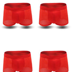 4 Pack Men’s Breathable Mesh Trunks with Antibacterial Fabric