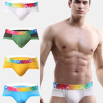 4 Pack Breathable Modal Colored Belt Briefs-rainbow pride underwear