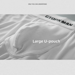 2-Pack Men's Threaded Large Pouch U-convex Sweat-absorbent Breathable Thin Sports Boxer Pants