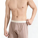 2 Pack Men's Solid Color Seamless Comfort Mid-Rise Home Shorts