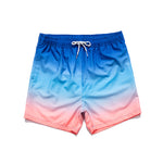 Men’s Striped Print Drawstring Board Shorts