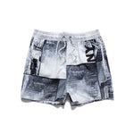 Men’s Striped Print Drawstring Board Shorts