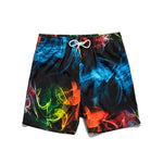 Men’s Striped Print Drawstring Board Shorts