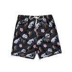 Men’s Striped Print Drawstring Board Shorts
