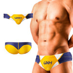 Men's Contrast Color Retro Mesh Bikini Briefs