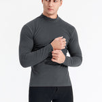 Mid-neck Men's Fleece Warm Bottoming Top T-shirt
