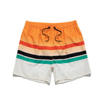 Men’s Striped Print Drawstring Board Shorts