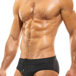 Men's Padded Solid Drawstring Swimsuit Bikini Briefs