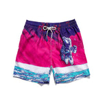 Men’s Striped Print Drawstring Board Shorts