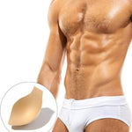 Men's Padded Solid Drawstring Swimsuit Bikini Briefs