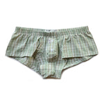 Mens Plaid Front Pouch Boxer Shorts