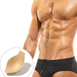 Men's Padded Solid Drawstring Swimsuit Bikini Briefs