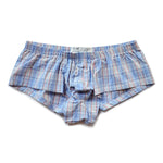 Mens Plaid Front Pouch Boxer Shorts