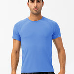 Men's Comfortable Round Collar Breathable Fitness Short Sleeve