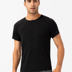 Men's Comfortable Round Collar Breathable Fitness Short Sleeve