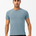 Men's Comfortable Round Collar Breathable Fitness Short Sleeve