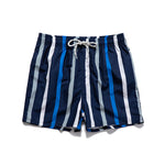 Men’s Striped Print Drawstring Board Shorts