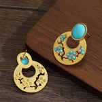 Vintage Turquoise Oriental Earrings