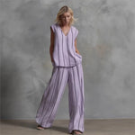Paige | Striped Top & Wide-Leg Pants Set