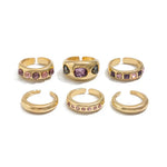 Chunky Pink Crystal Stacking Rings